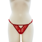 String rouge avec bijou perle &amp; strass dorés