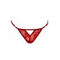 String rouge avec bijou perle &amp; strass dorés