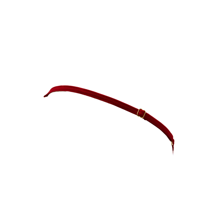 String rouge avec bijou perle &amp; strass dorés