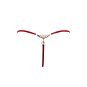 String rouge avec bijou perle &amp; strass dorés