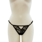 String noir avec bijou perle &amp; strass dorés