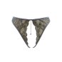 String gris avec bijou couleur aléatoire et chaîne dorée