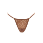 String taupe en dentelle avec bijou cœur doré