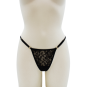 String noir en dentelle avec bijou cœur doré