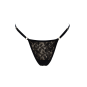 String noir en dentelle avec bijou cœur doré