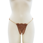 String en dentelle taupe ouvert avec chaînes dorées