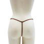 String en dentelle taupe ouvert avec chaînes dorées