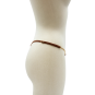 String en dentelle taupe ouvert avec chaînes dorées