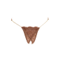 String en dentelle taupe ouvert avec chaînes dorées