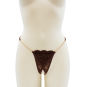String en dentelle marron ouvert avec chaînes dorées