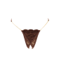 String en dentelle marron ouvert avec chaînes dorées