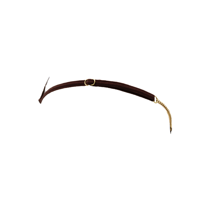 String en dentelle marron ouvert avec chaînes dorées