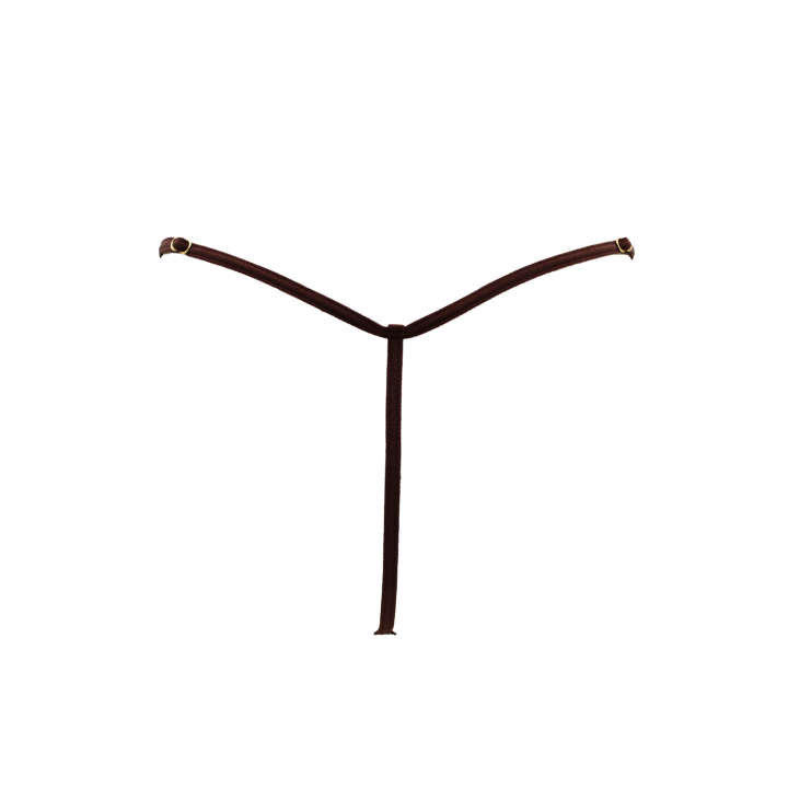 String en dentelle marron ouvert avec chaînes dorées