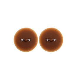Paire de cache-tétons piercing barre faux diamant peau foncée