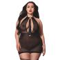 Nuisette grande taille avec porte jarretelles et fouet