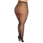 Collant fantaisie grande taille résille noir avec liseré à l'arrière