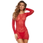Robe résille fantaisie rouge