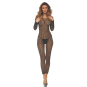 Bodystocking noir ouvert à l'entrejambe