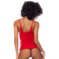Nuisette courte rouge et string assorti