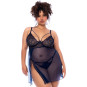 Nuisette grande taille bleu nuit et string