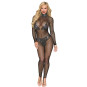 Bodystocking en résille grosse maille et finition strass