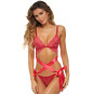 Ensemble 2 pièces dentelle rouge