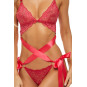 Ensemble 2 pièces dentelle rouge