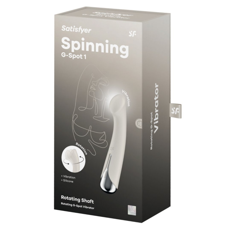 Vibromasseur point G tête rotative blanc USB Spinning g-spot 1 Satisfyer