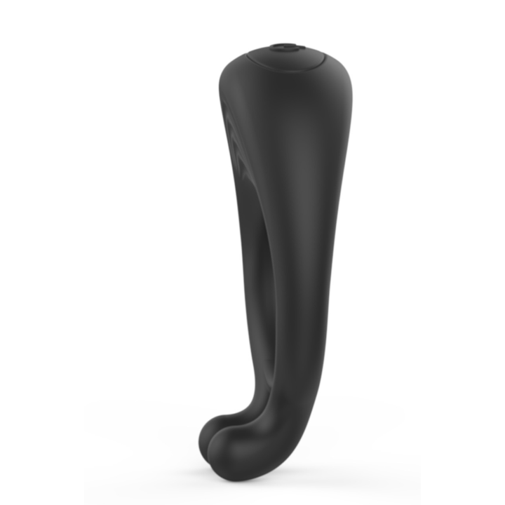 OCTAVE, Cockring Noir dans un silicone médical doux avec 1 mode de vibration