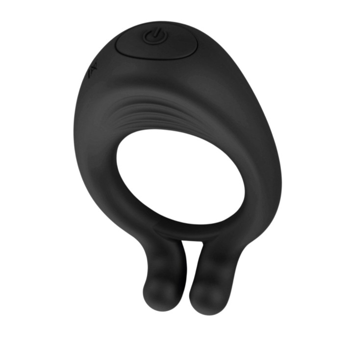 OCTAVE, Cockring Noir dans un silicone médical doux avec 1 mode de vibration