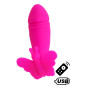 BUTTERFLY, Mini Vibromasseur avec stimulateur clitoridien Papillon rose USB, avec télécommande