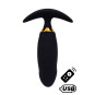 PEACH, Plug Vibrant noir long USB avec télécommande, dans un silicone médical doux et lisse