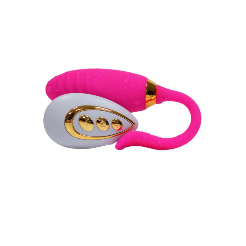 PLEASURE, Un Œuf vibrant USB avec télécommande, dans un silicone médical doux et rainuré