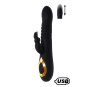 TWIST 2 Noir, Vibromasseur Rabbit "va-et-vient" USB en silicone médical, doté de 18 modes de stimulation