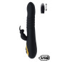TWIST 2 Noir, Vibromasseur Rabbit "va-et-vient" USB en silicone médical, doté de 18 modes de stimulation