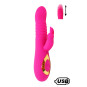 TWIST 2 Rose, Vibromasseur Rabbit "va-et-vient" USB en silicone médical, doté de 18 modes de stimulation