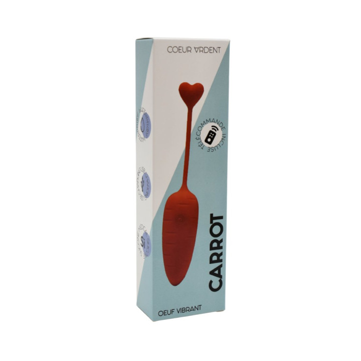 CARROT, Un Œuf vibrant avec télécommande, couleur et forme "Carotte" en silicone médical