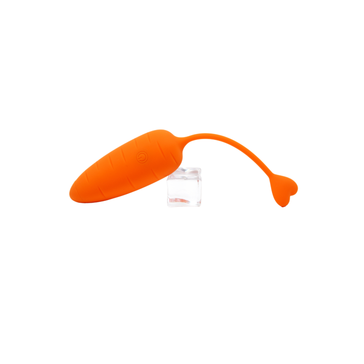 CARROT, Un Œuf vibrant avec télécommande, couleur et forme "Carotte" en silicone médical