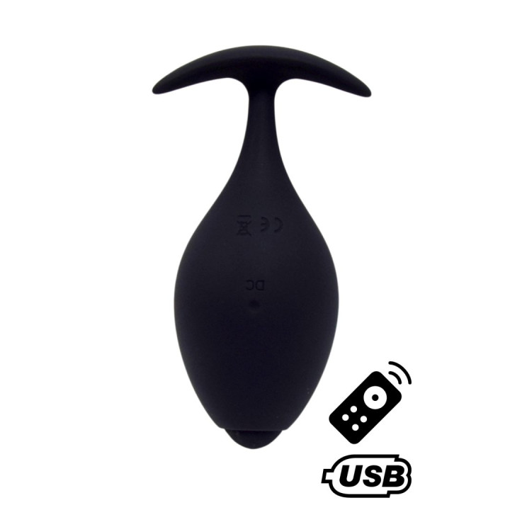 BABA, Plug vibrant anal noir USB, avec télécommande