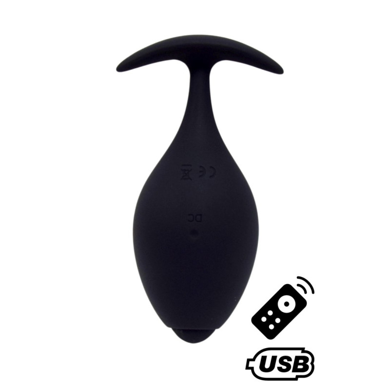 BABA, Plug vibrant anal noir USB, avec télécommande