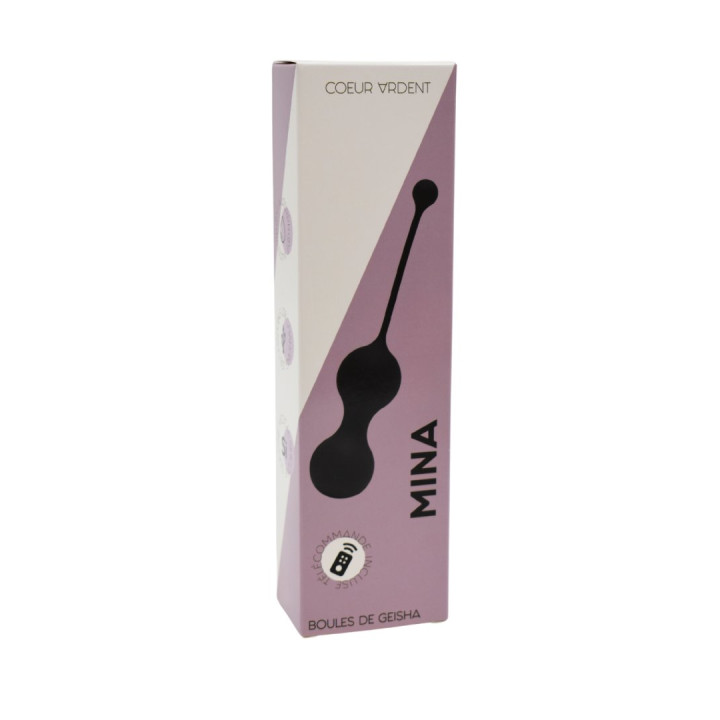 MINA Noir, Boules de Geisha en silicone médical USB avec télécommande