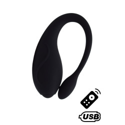 TANDEM Noir, stimulateur pour couple USB avec télécommande en silicone médical