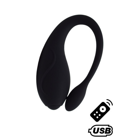 TANDEM Noir, stimulateur pour couple USB avec télécommande en silicone médical
