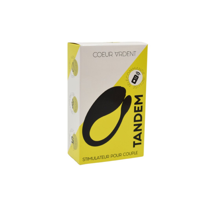 TANDEM Noir, stimulateur pour couple USB avec télécommande en silicone médical
