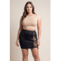 Jupe courte noire Kyra avec zip fonctionnel sur le côté