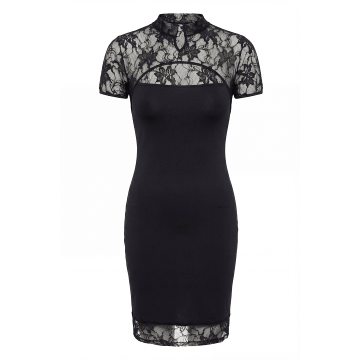 Robe courte col dentelle Athéna