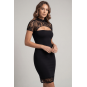 Robe courte col dentelle Athéna