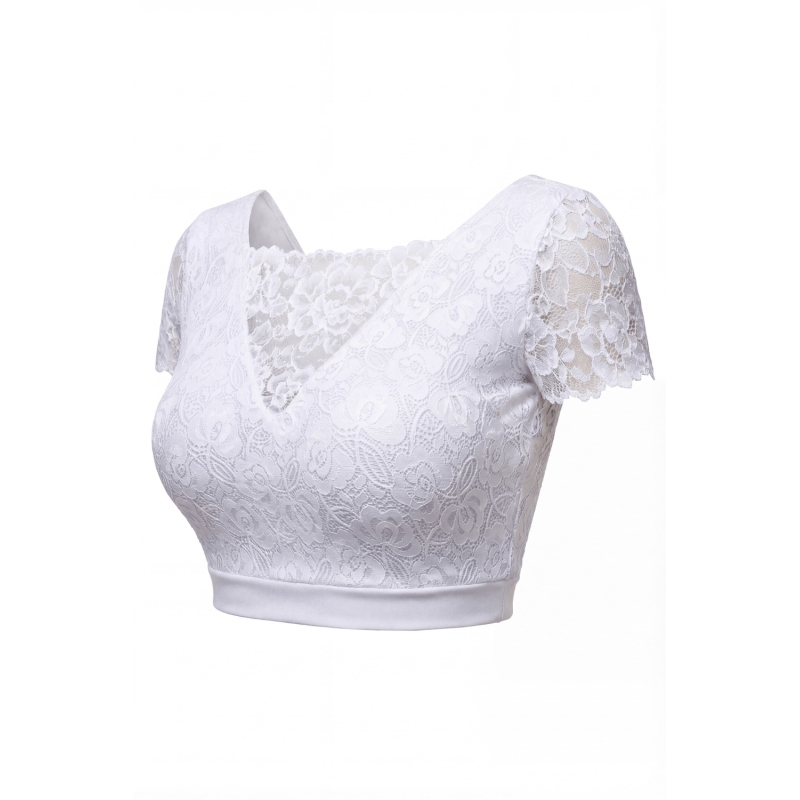 Top sexy court blanc bi matière réversible