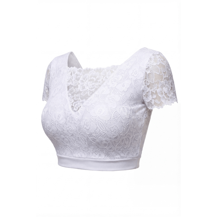 Top sexy court blanc bi matière réversible
