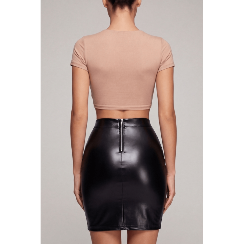 Jupe sexy longue noire wetlook Inaya